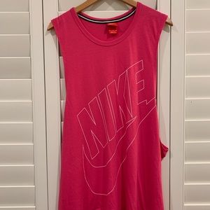 Pink Nike Cut Off Tank